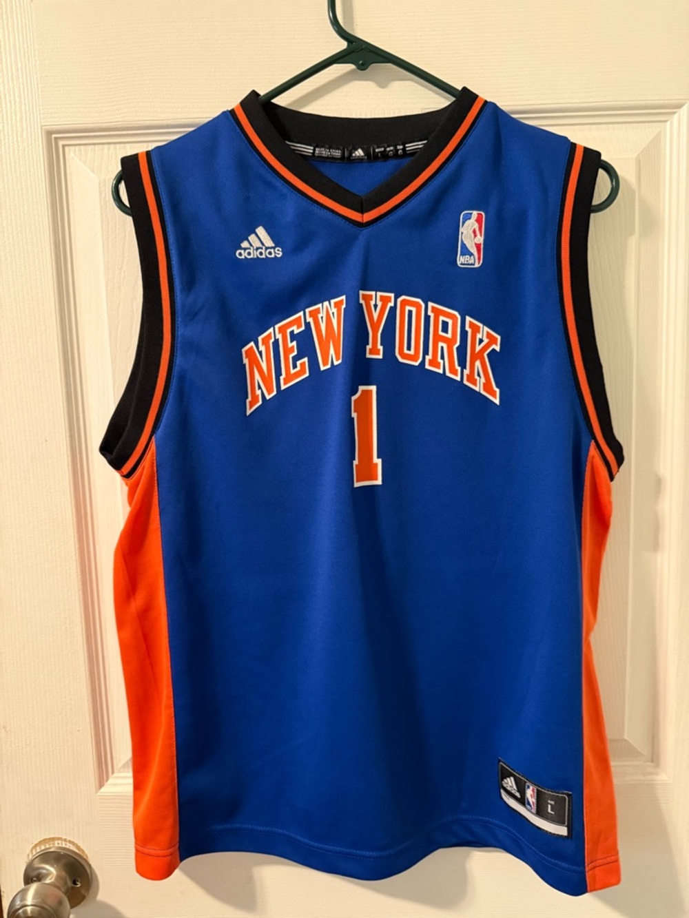 adidas Nicks Blue and Orange NBA Team Jersey. #1 Stoudemire. Collectible.